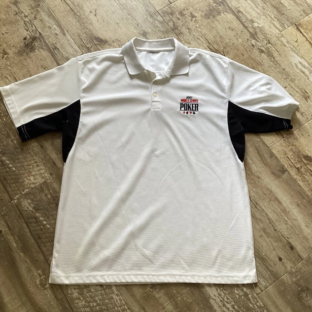 2007 World Series of Poker WSOP Polo White & Black Men’s Large